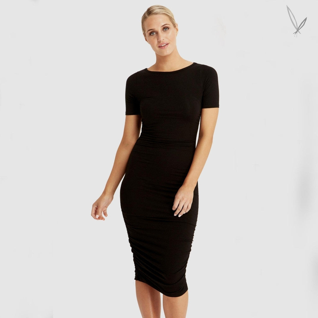 Jasper Ruched Dress - Black