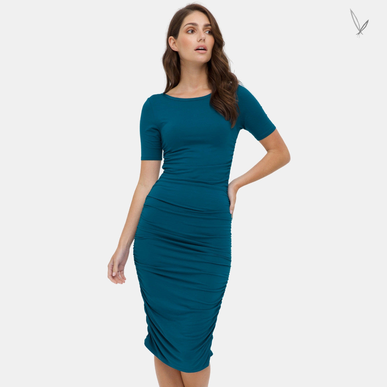 Jasper Ruched Dress - Dark Teal