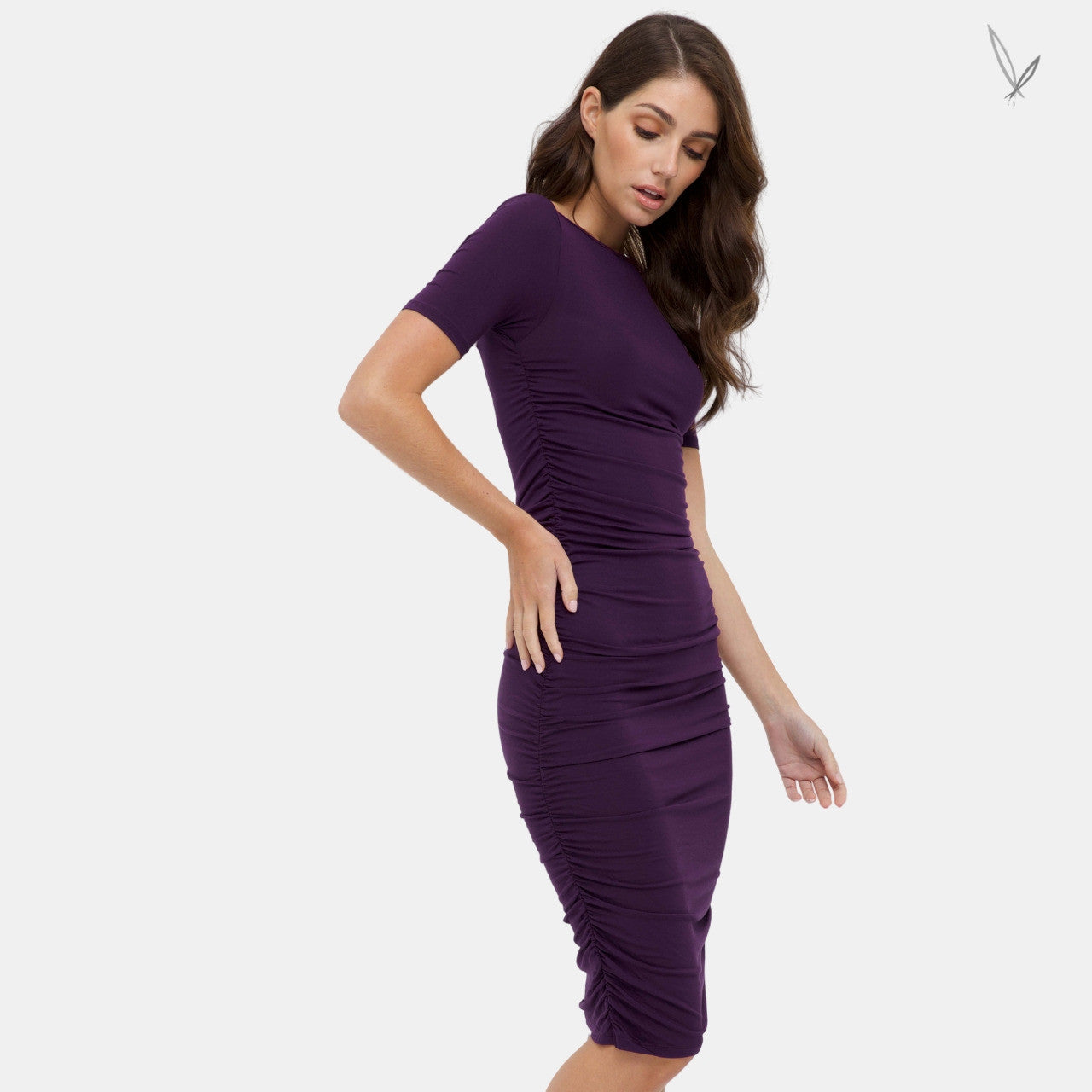 Jasper Ruched Dress - Plum