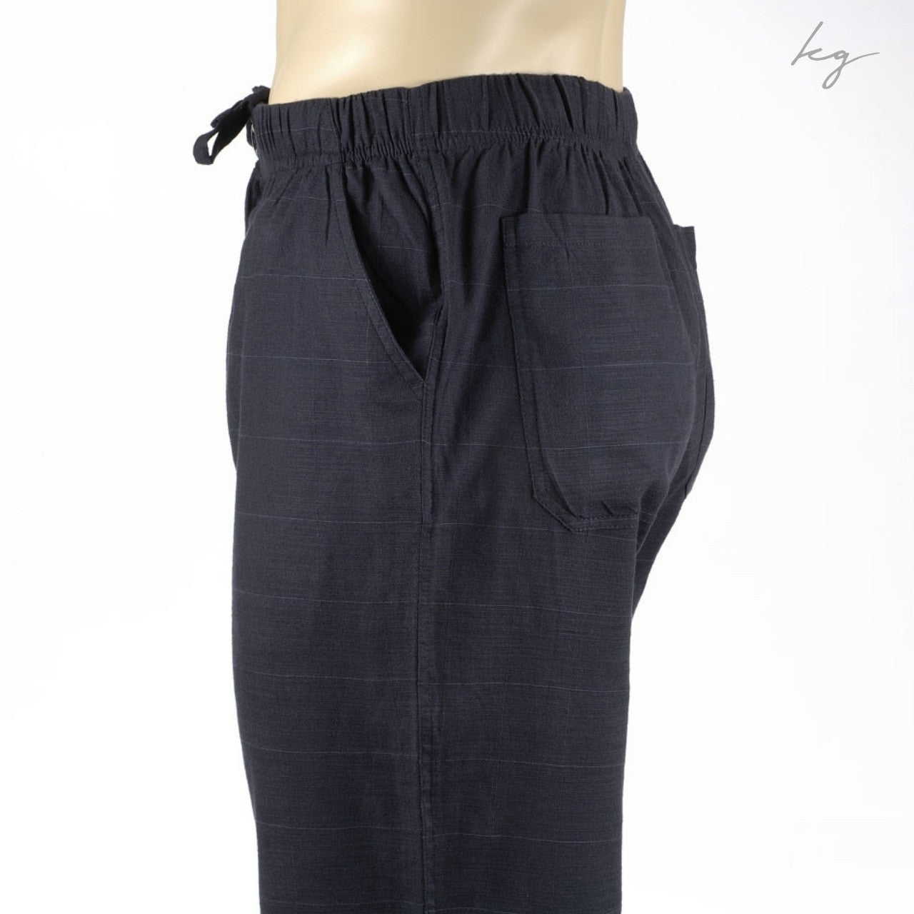 Men's Bamboo Beach Pants - Navy side view