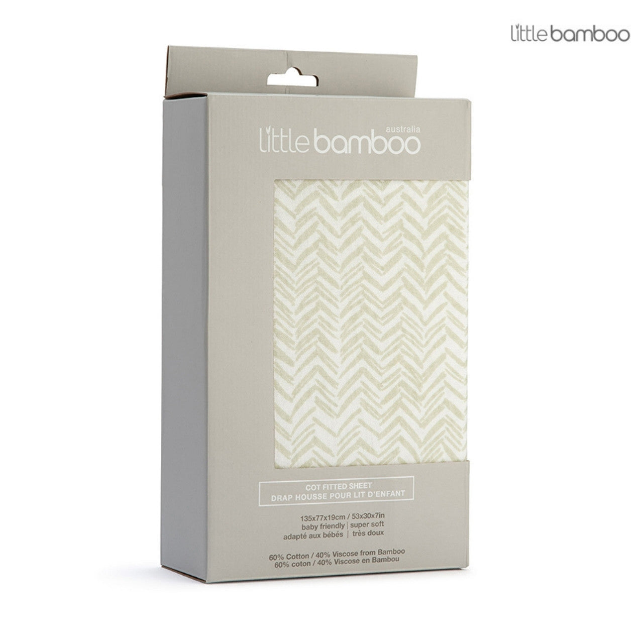 Little Bamboo Jersey Cot Fitted Sheet - Herringbone Whisper