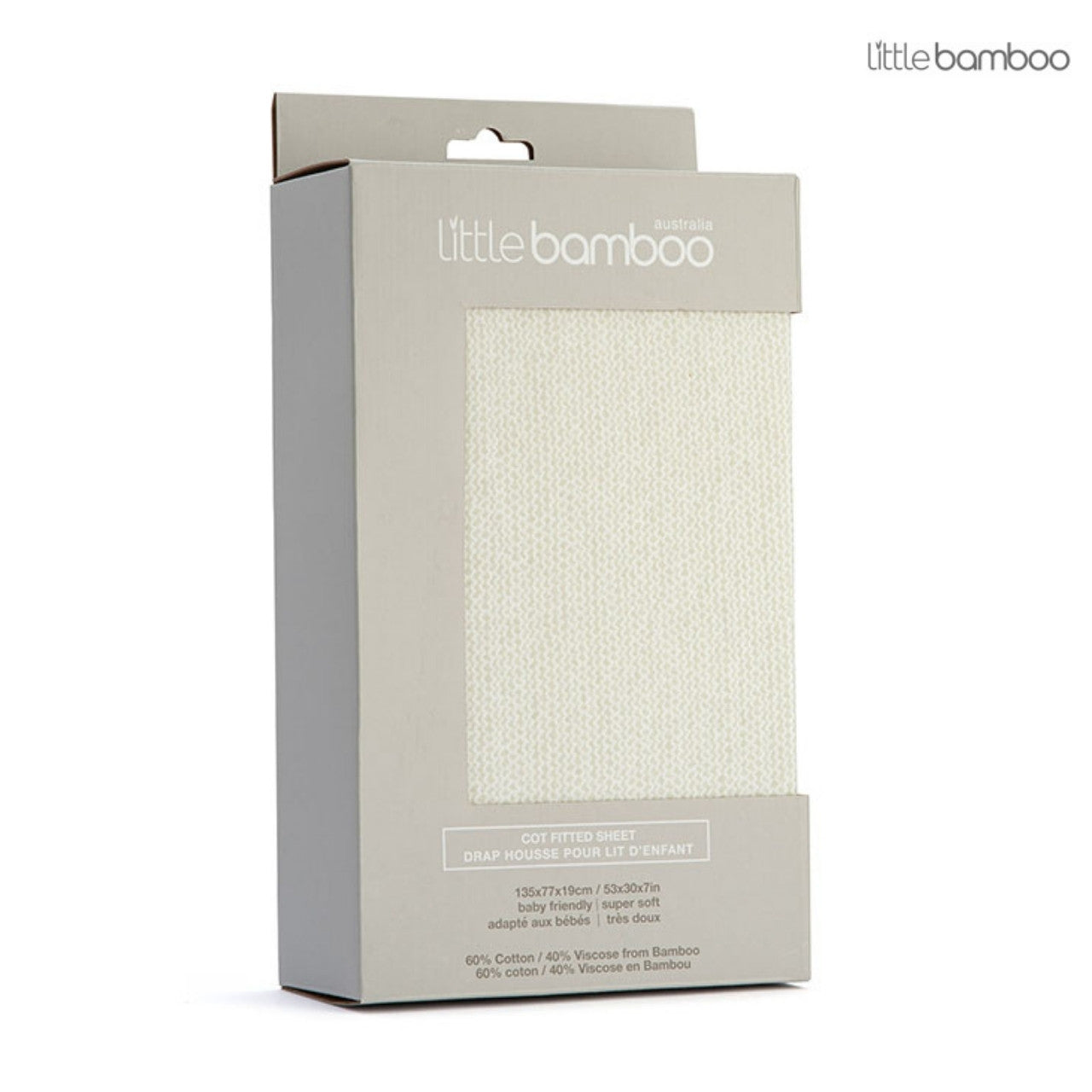 Little Bamboo Jersey Cot Fitted Sheet - Marle Whisper