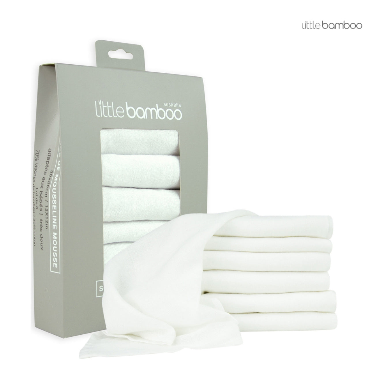 Little Bamboo Muslin Washers | 6-PACK