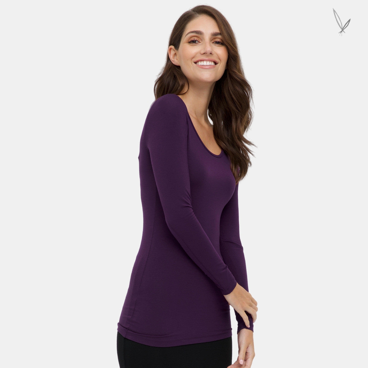 U-neck cotton right shoulder long-sleeved T-shirt women's autumn casual U-neck cotton right shoulder long-sleeved T-shirt women's autumn casual