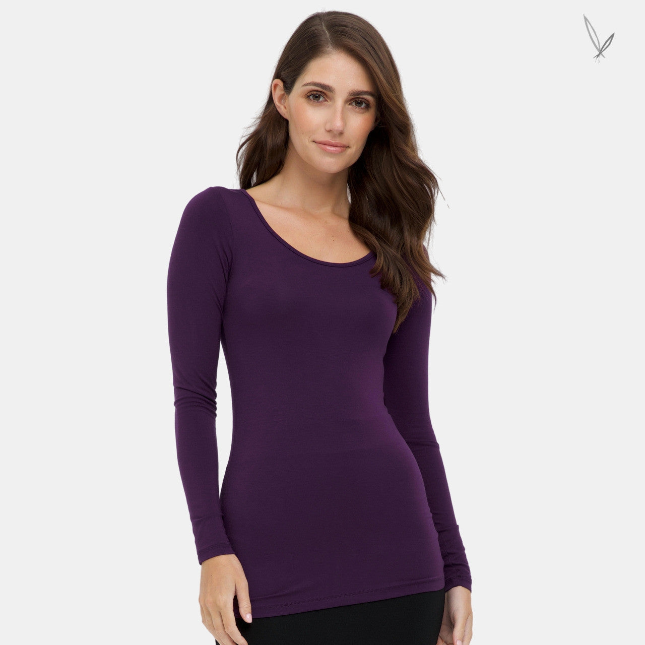 Bamboo LS Layering Top - Plum