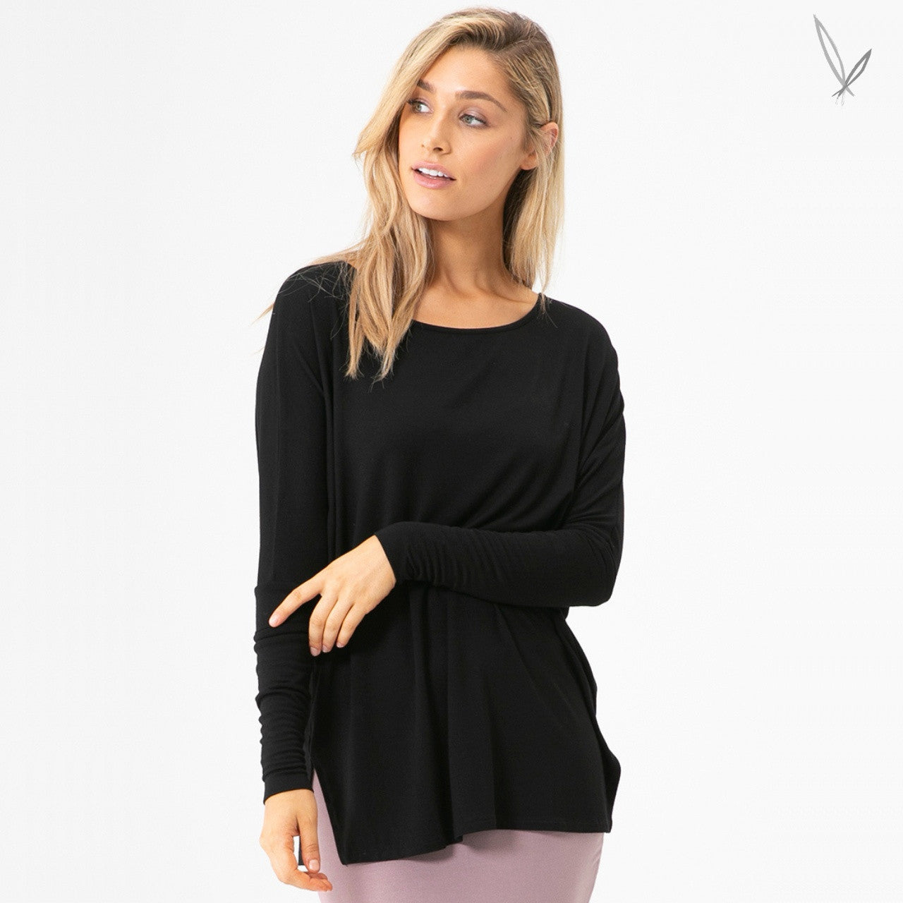 Liv Long Sleeve Bamboo Top - Black
