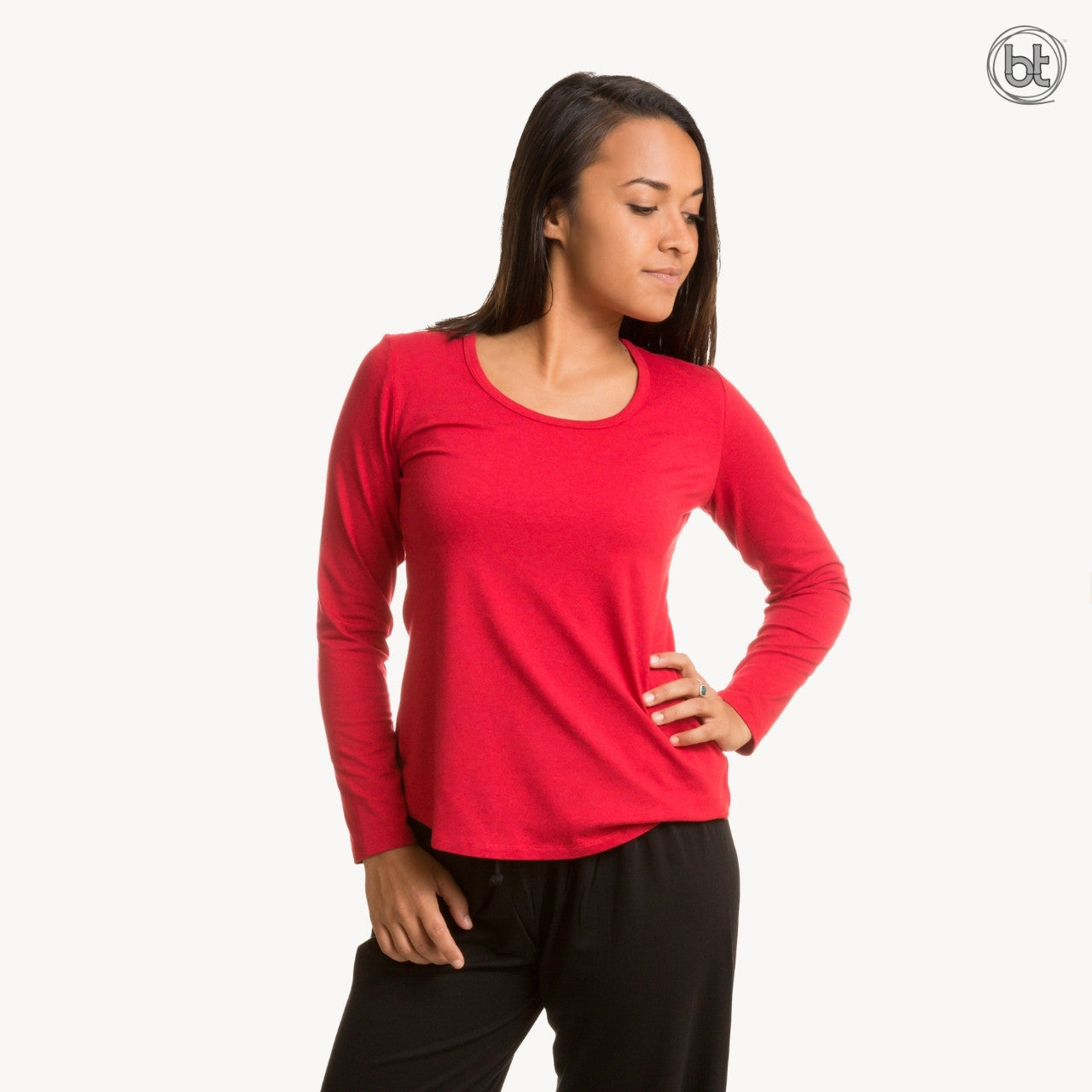 Women's Bamboo Lottie Long Sleeve - Red