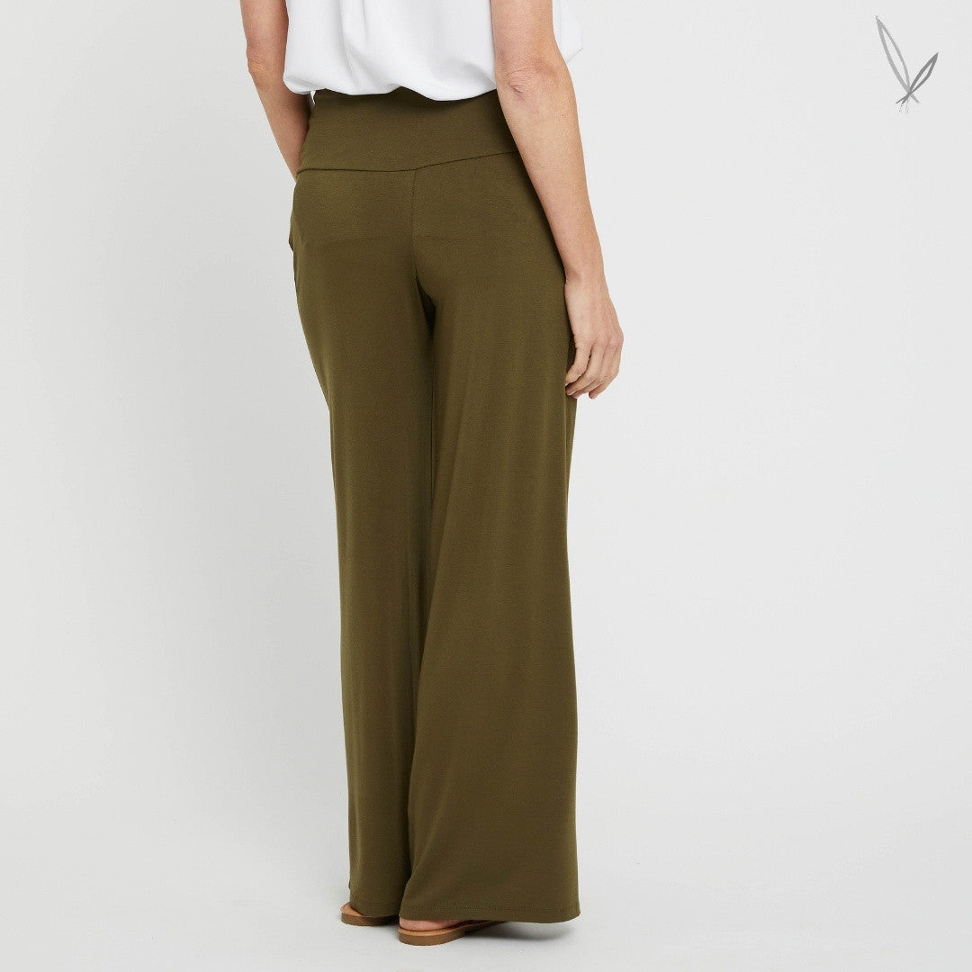 Luxe Wide Leg Pant - Dark Olive