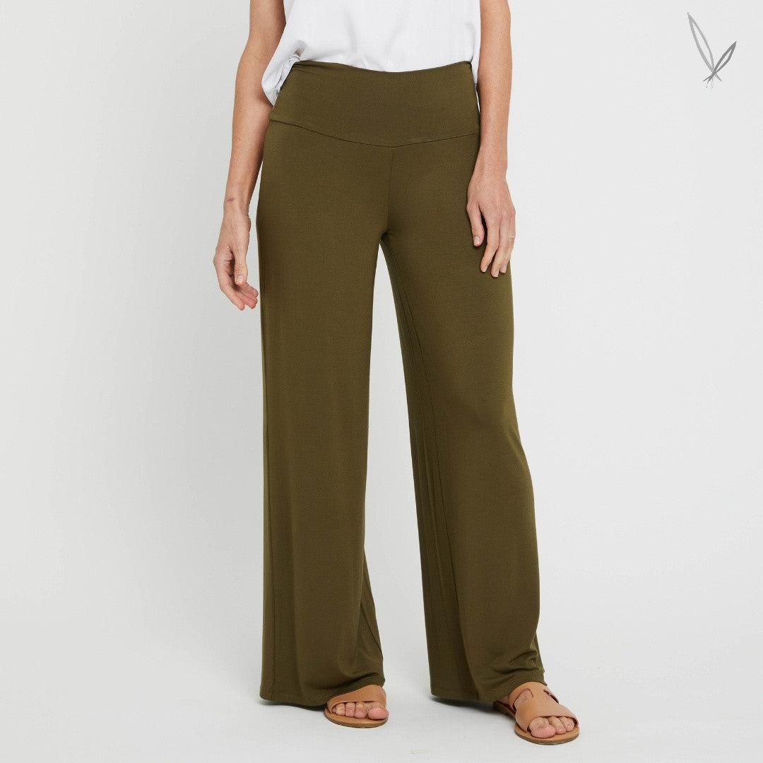 Luxe Wide Leg Pant - Dark Olive