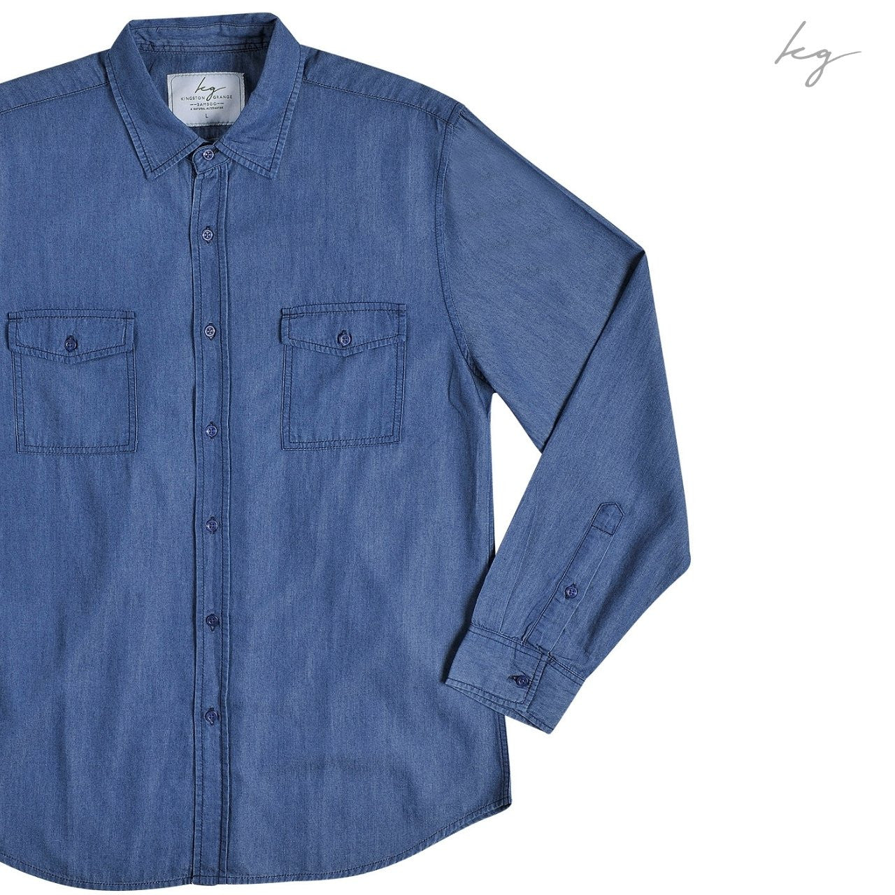 Men's Bamboo Denim Long Sleeve Shirt - Indigo