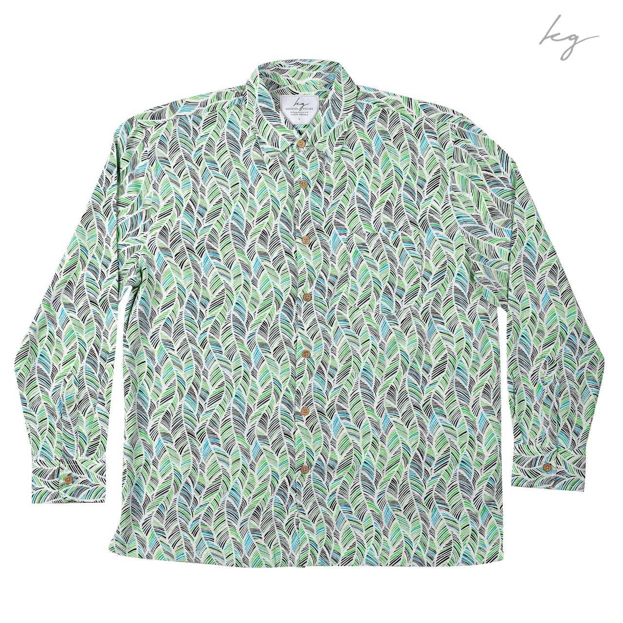 Men's Long Sleeve Shirt - Green Leaf