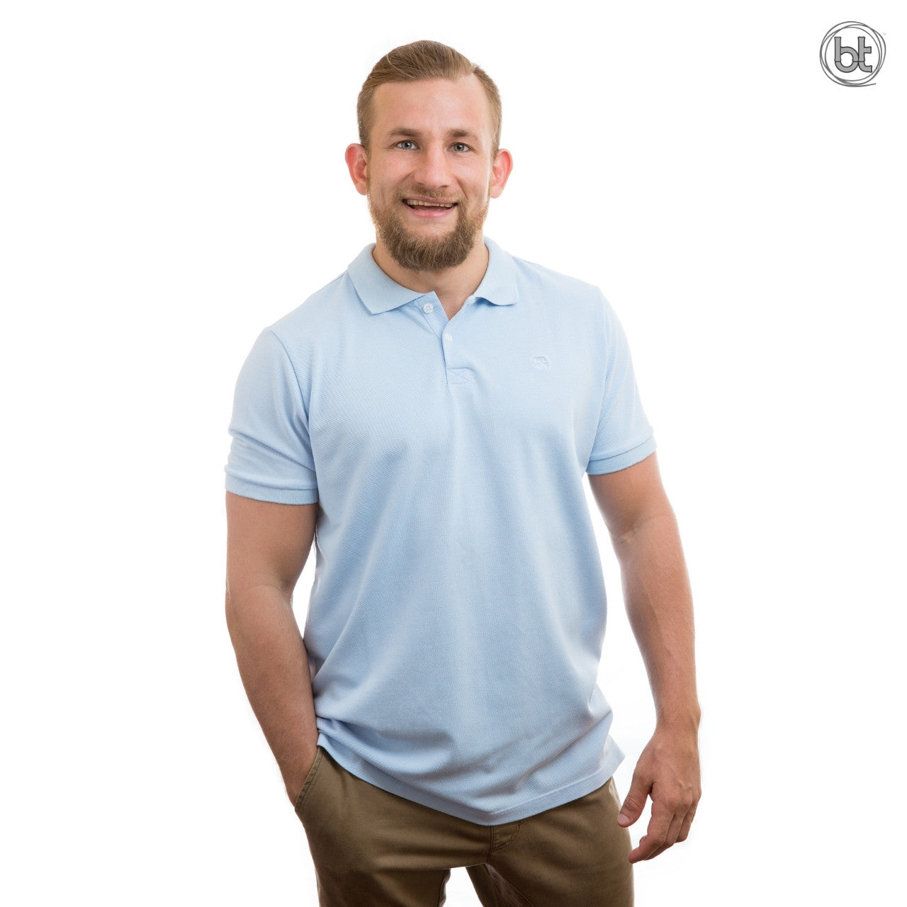 Men's Bamboo Polo Shirt - Chambray Blue