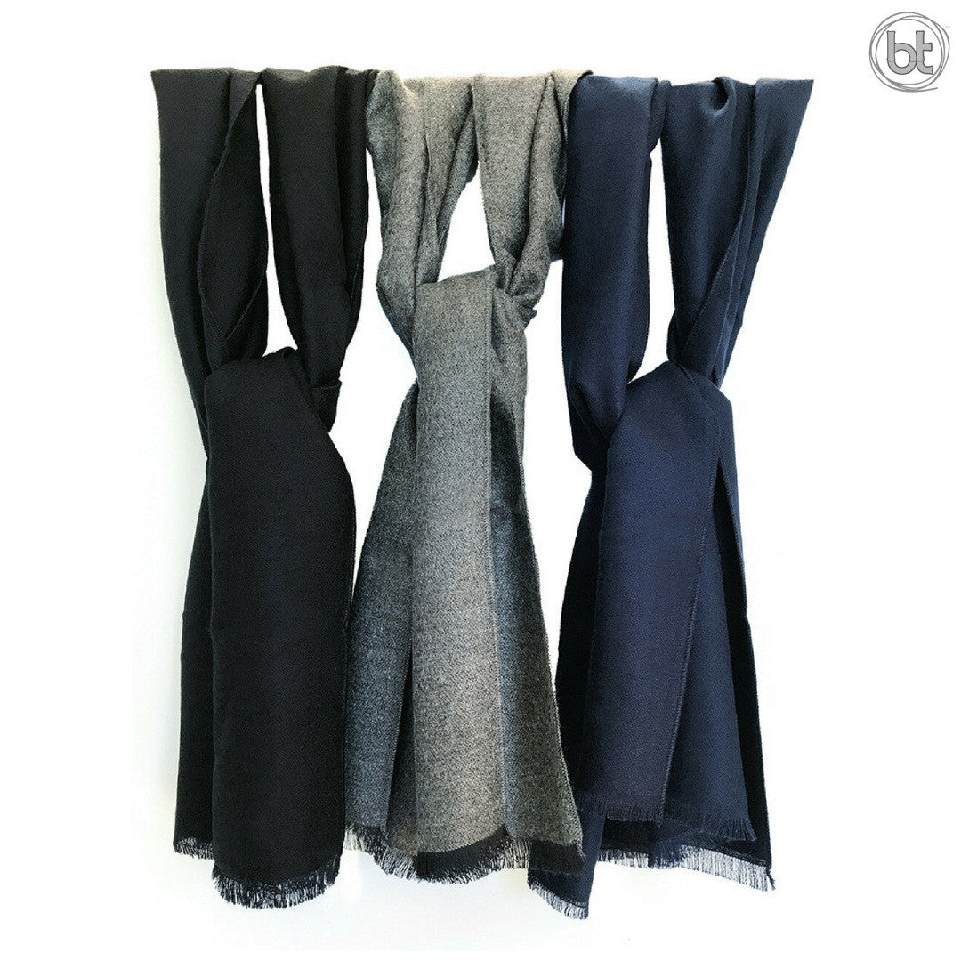Men's Bamboo Scarf - Black, Pewter, Blueberry