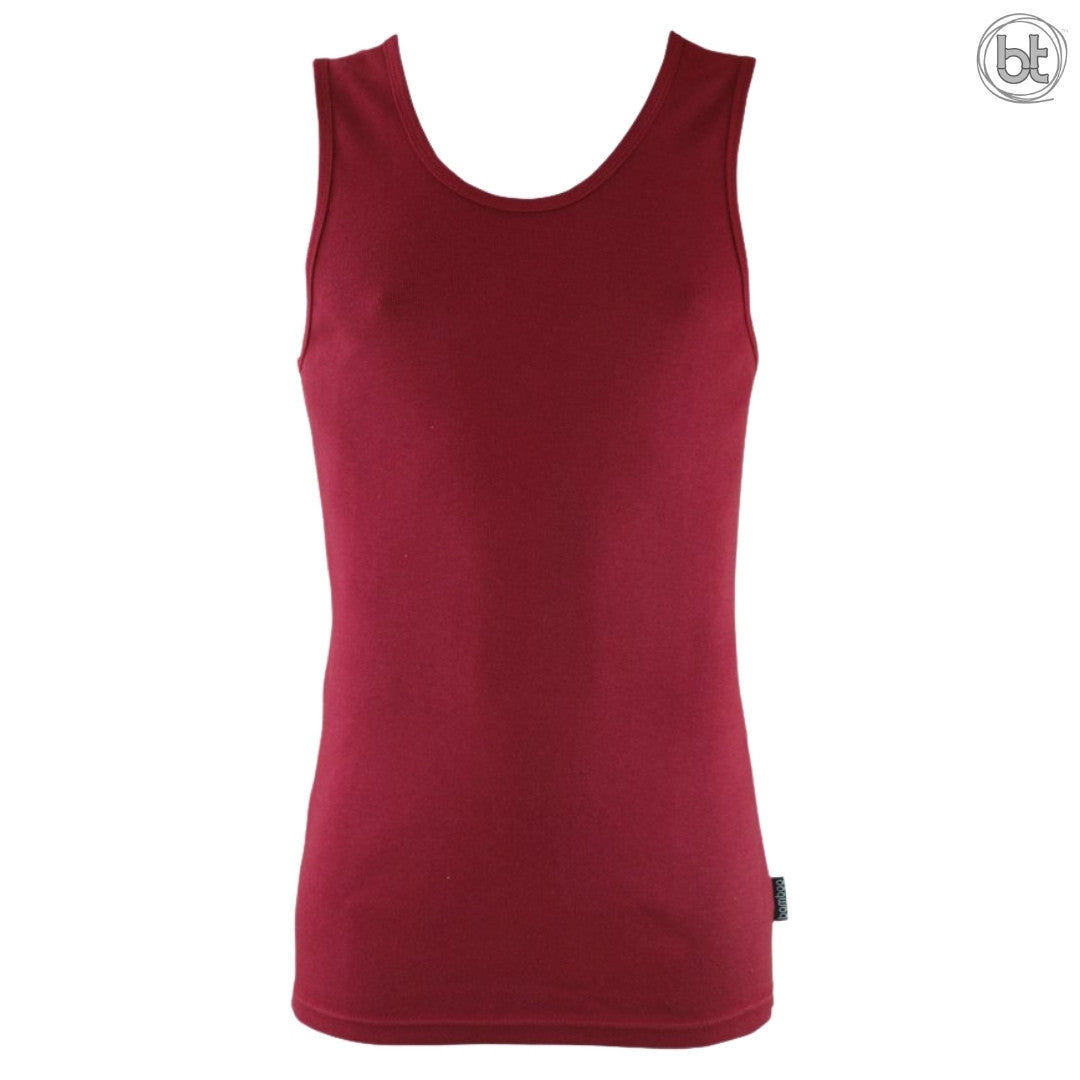Men's Bamboo Singlet - Burnt Red