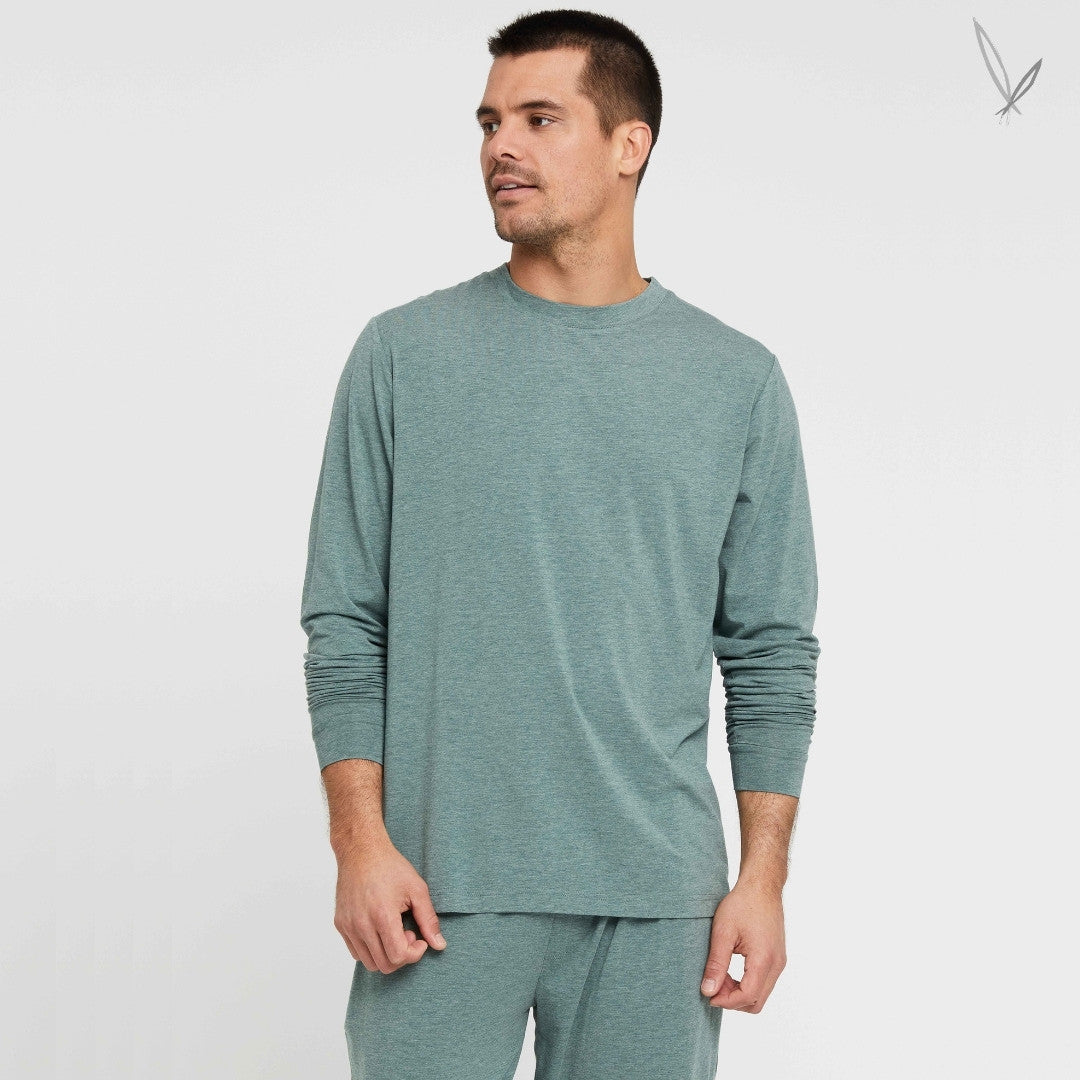 Men's Long Sleeve Crew Neck - Moss Green