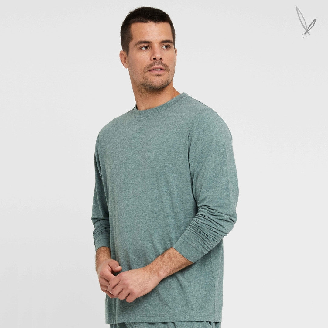 Men's Long Sleeve Crew Neck - Moss Green