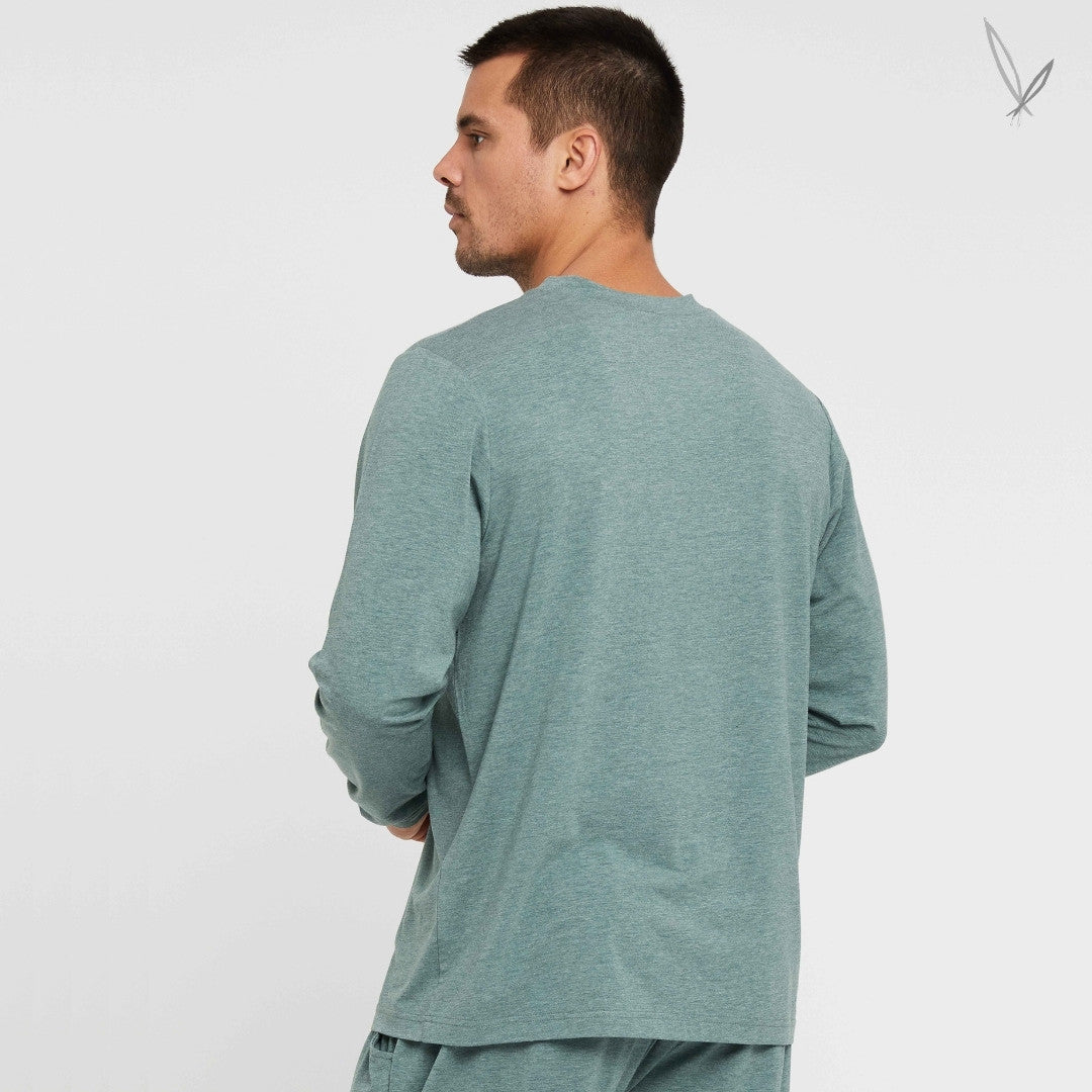 Men's Long Sleeve Crew Neck - Moss Green