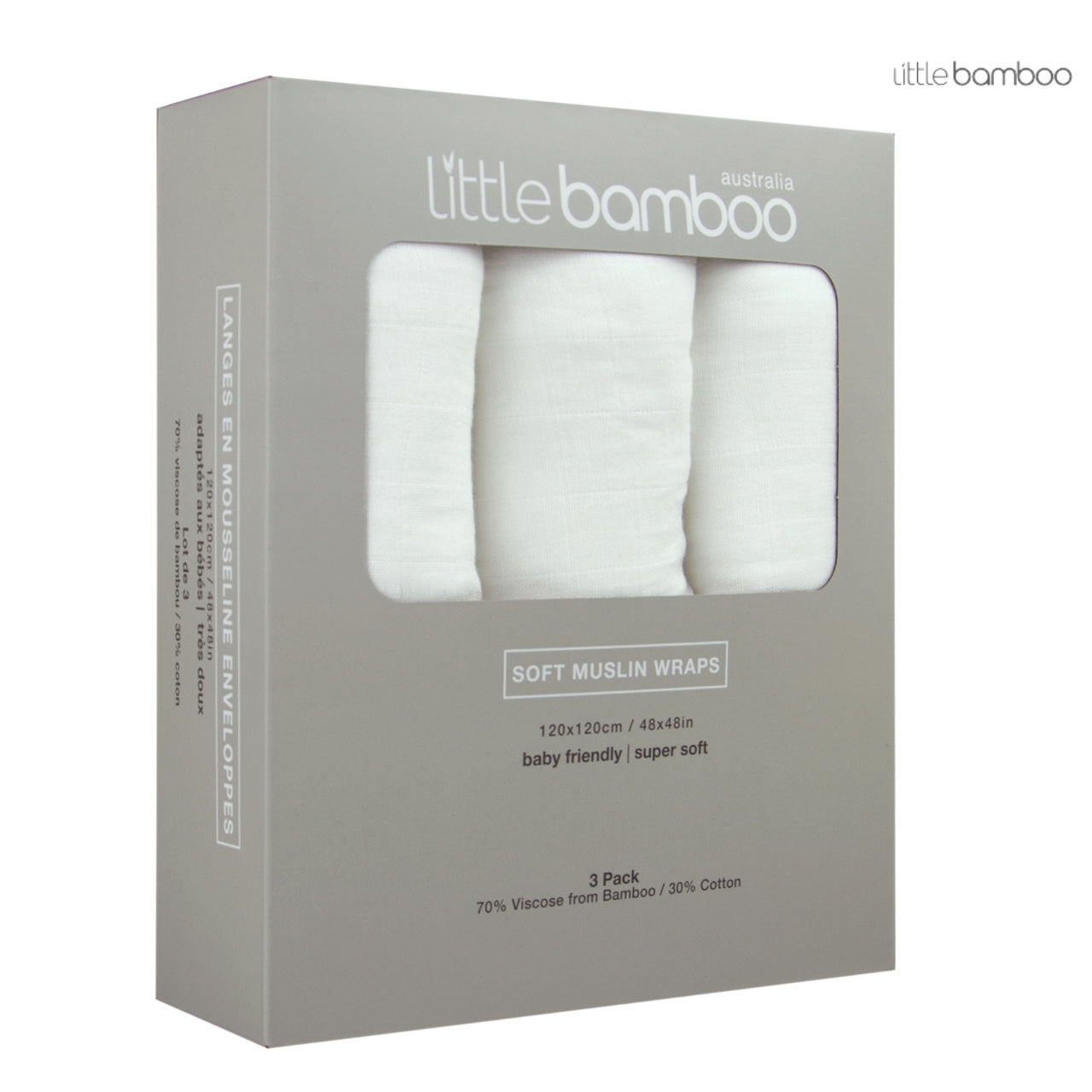 Little Bamboo Muslin Wraps | 3-PACK