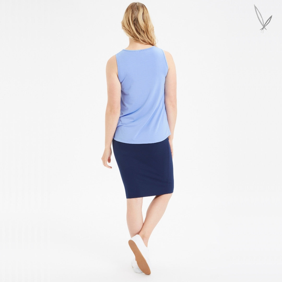 Women's Bamboo Double Layer Tube Skirt - Navy