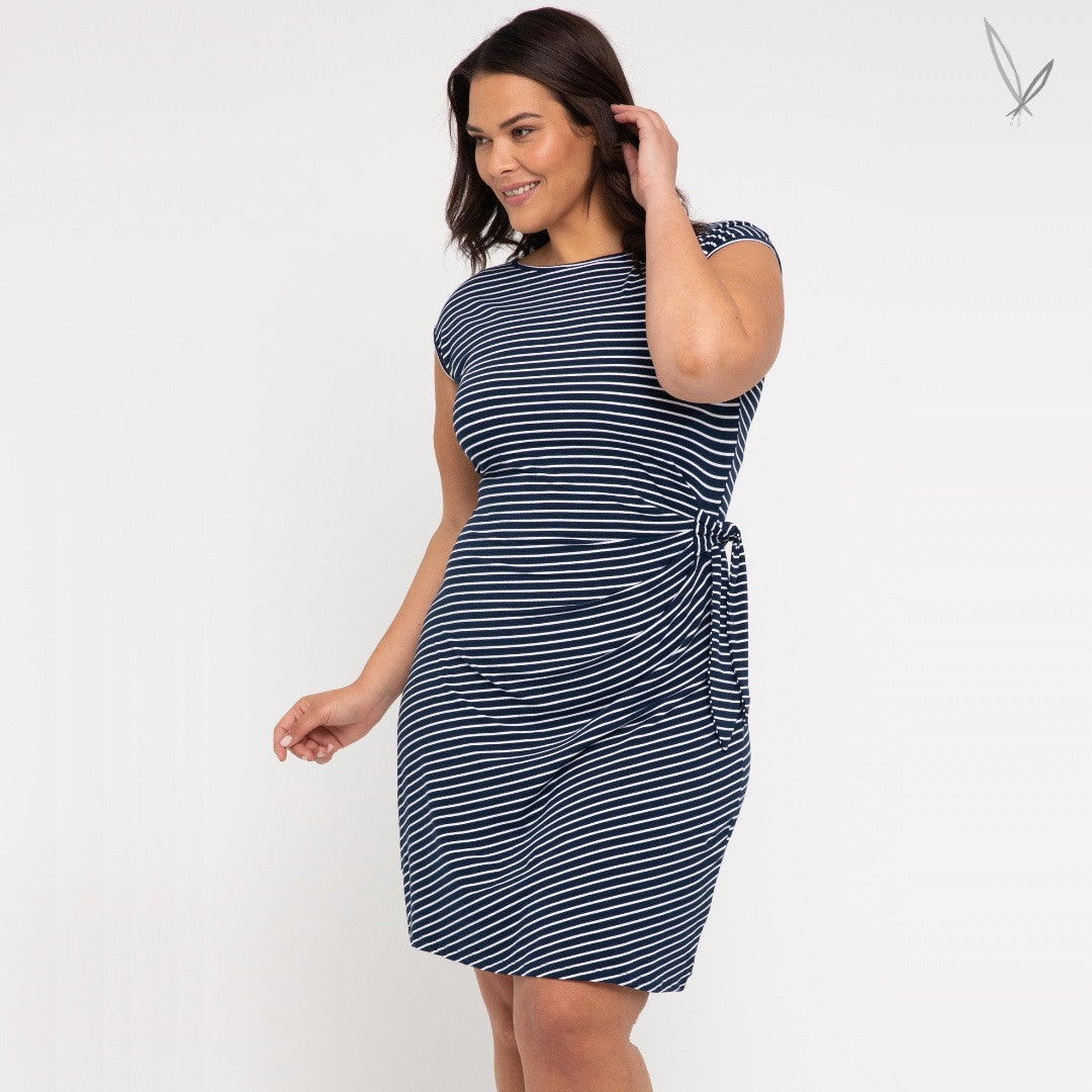 Shell Dress - Navy and White Stripe