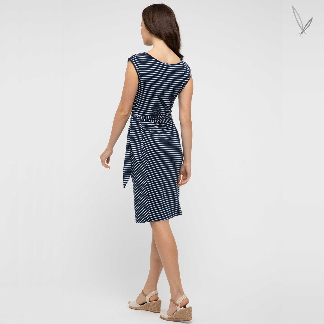 Shell Dress - Navy and White Stripe