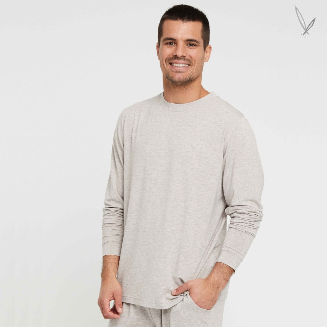 Men's Long Sleeve Crew Neck - Oatmeal