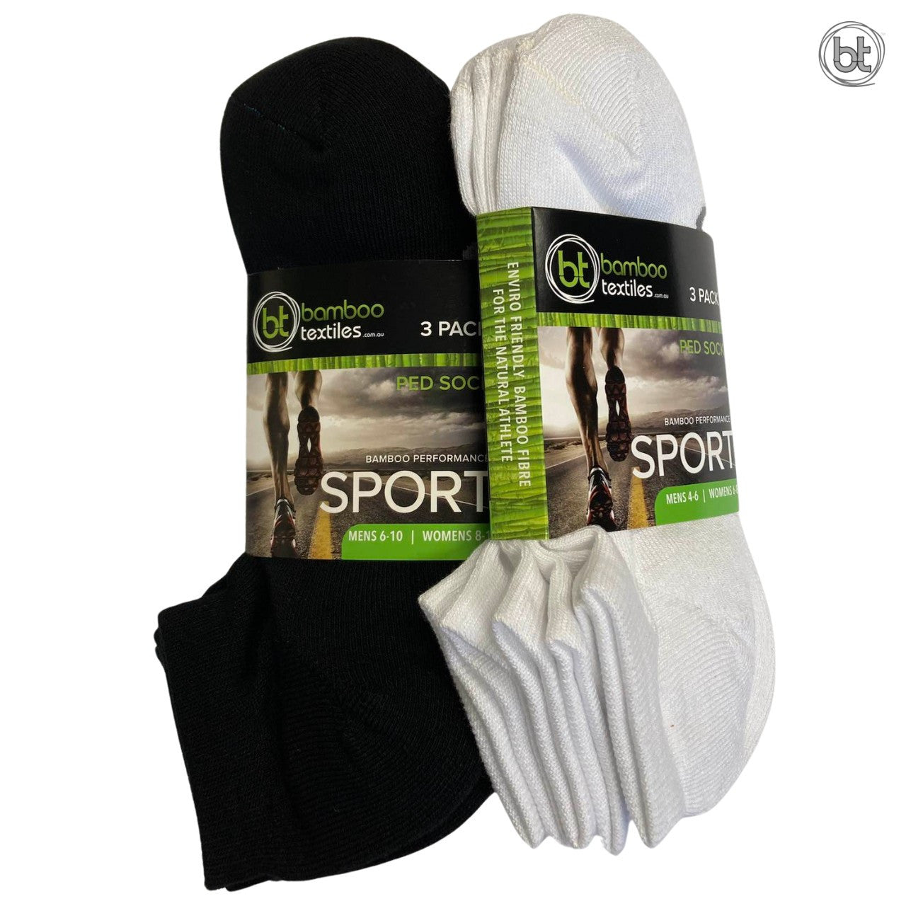Bamboo Sports Socks Ped 3-Pack (Ankle)