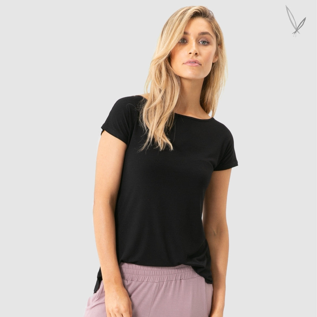 Pia Bamboo Tee - Black