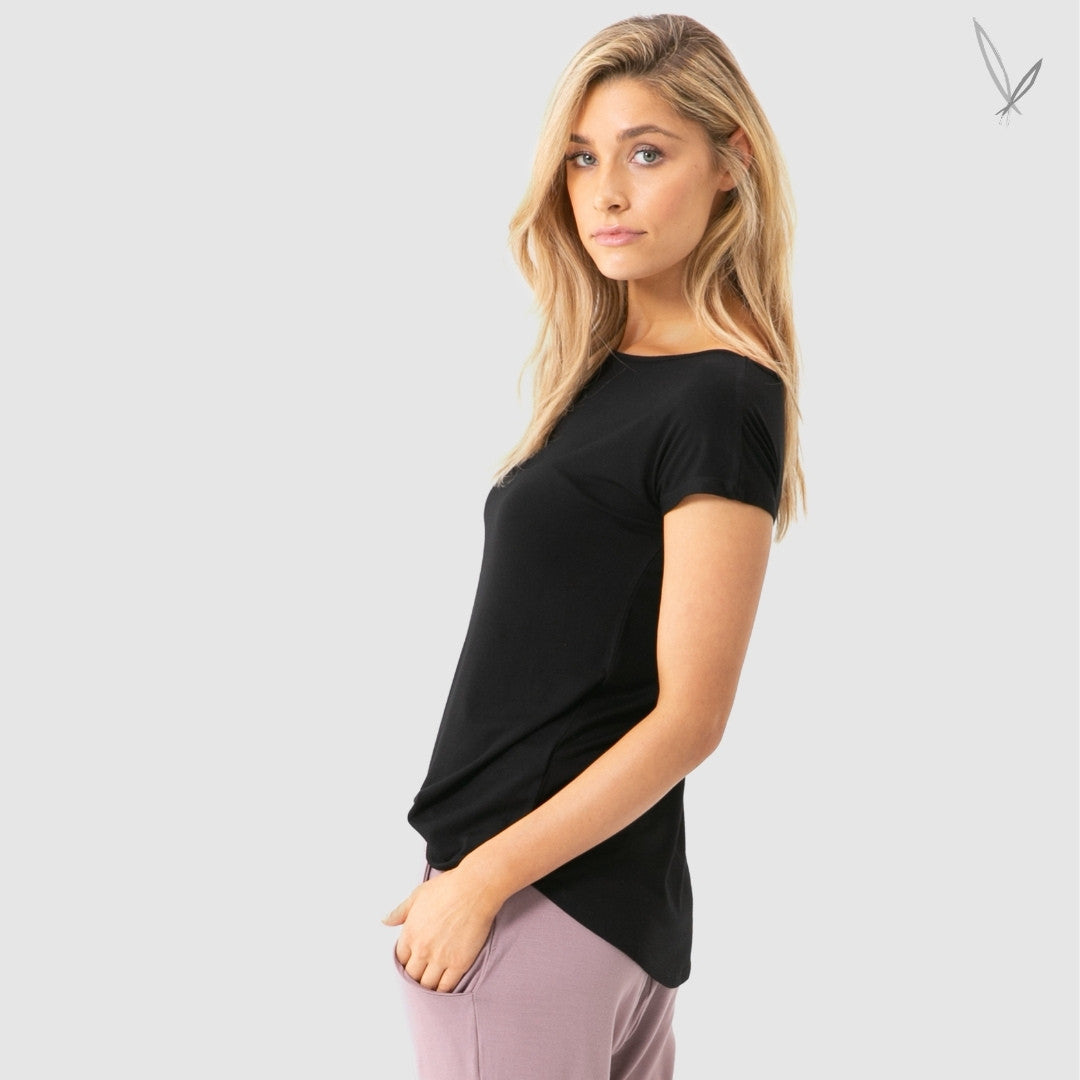 Pia Bamboo Tee - Black