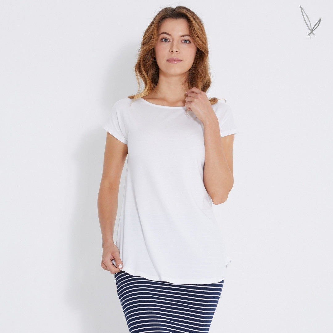 Pia Bamboo Tee - White