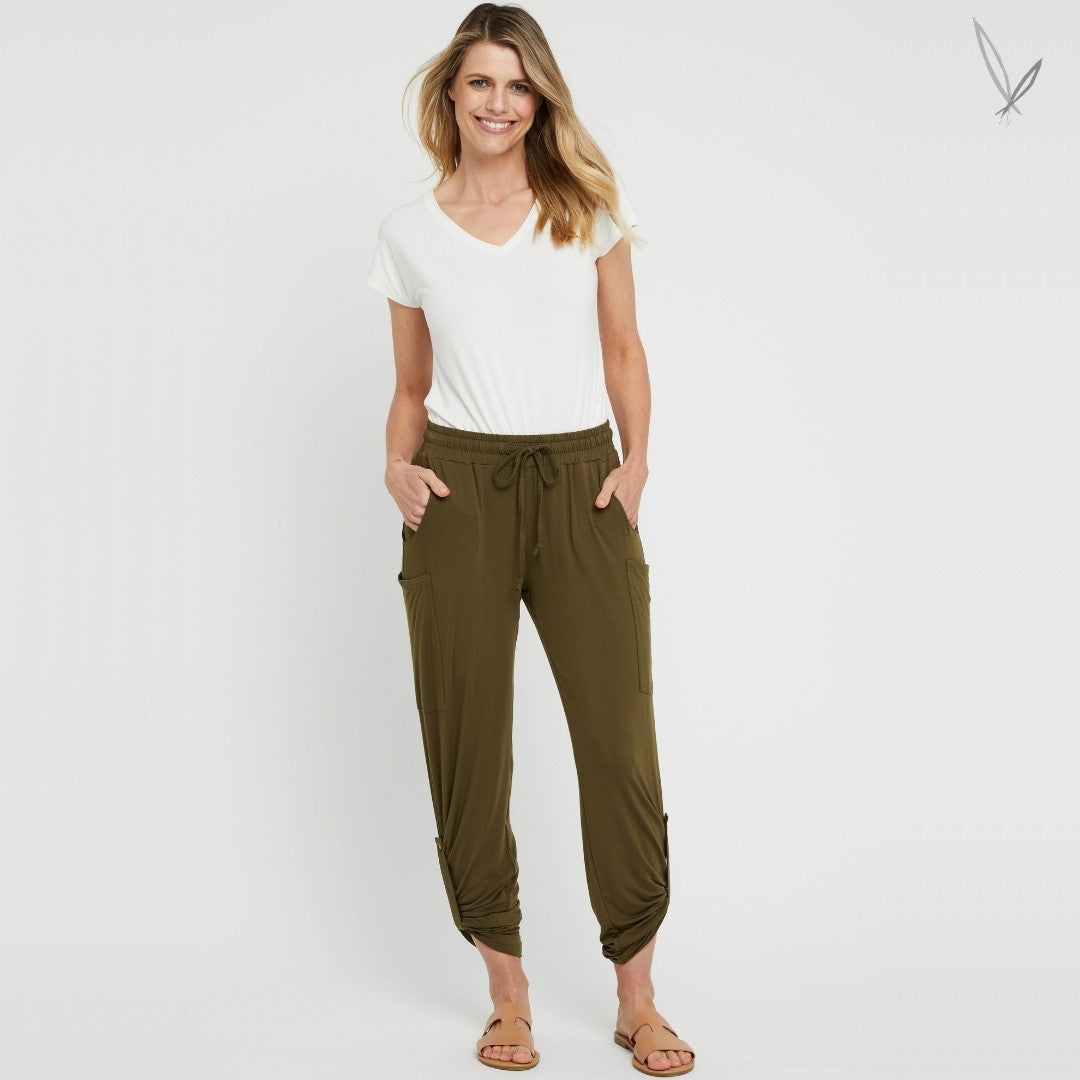 Bamboo Pocket Pants - Dark Olive