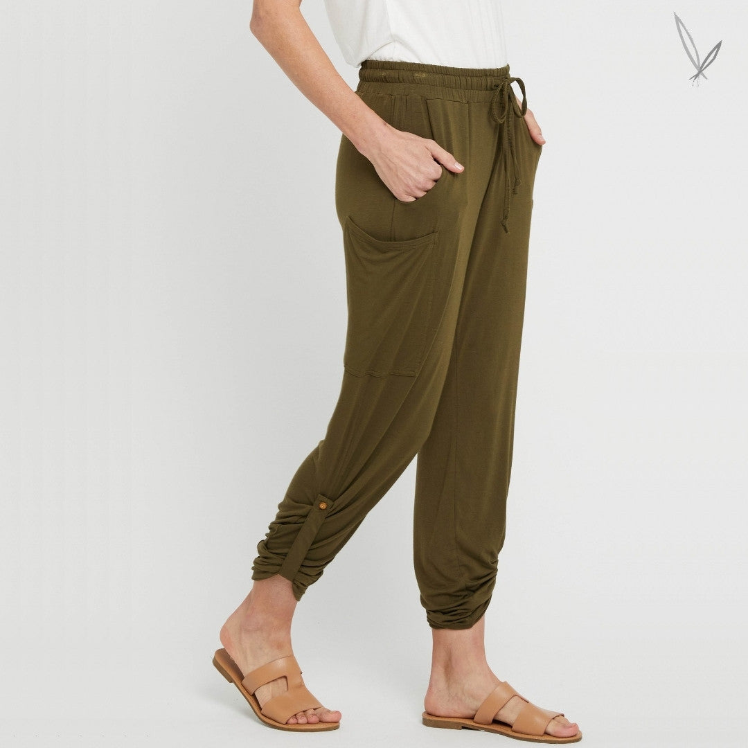 Bamboo Pocket Pants - Dark Olive