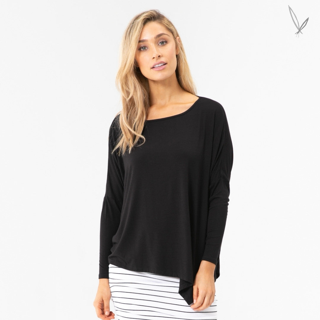 Relaxed Boatneck - Black