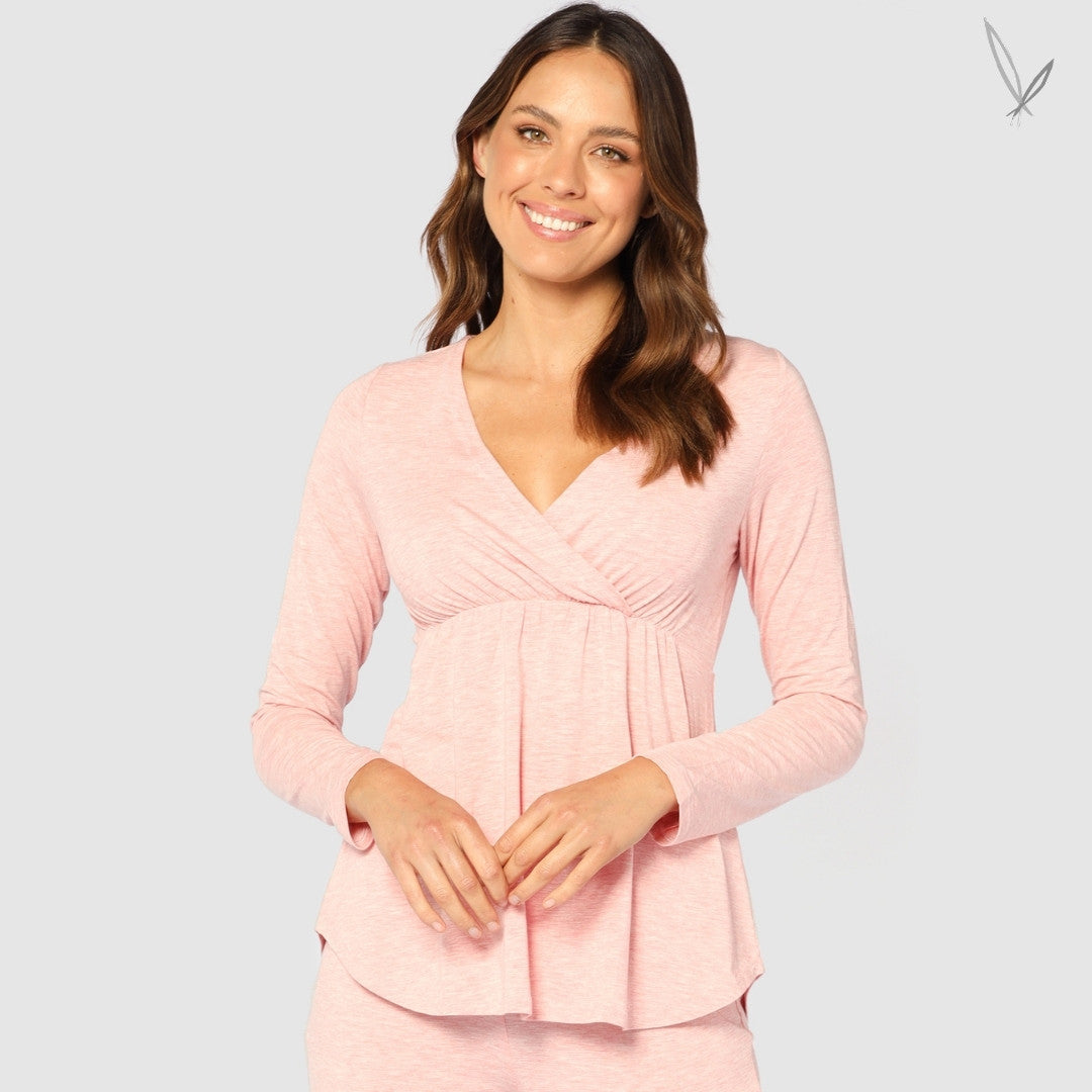 Cross Front PJ Top - Rose