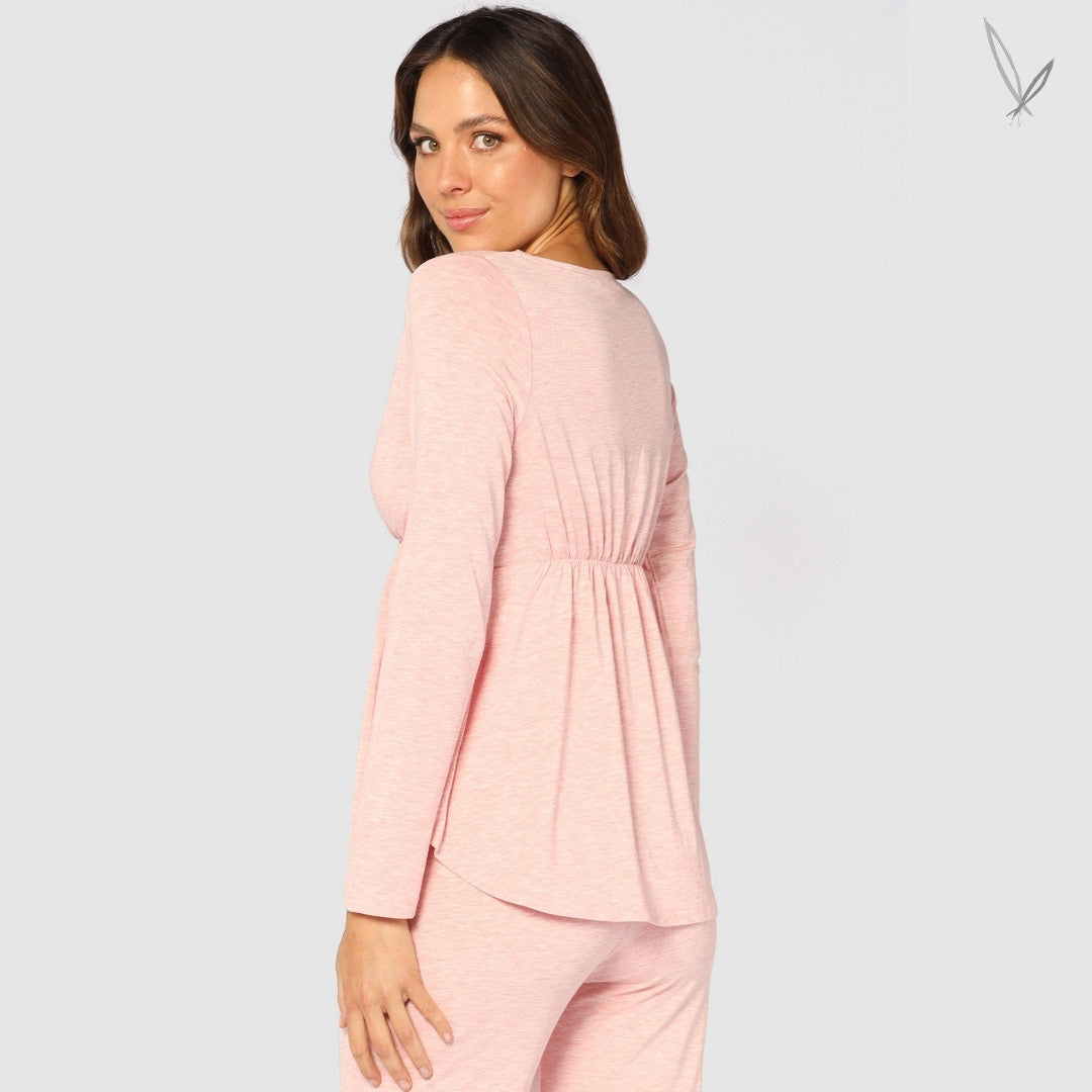 Cross Front PJ Top - Rose