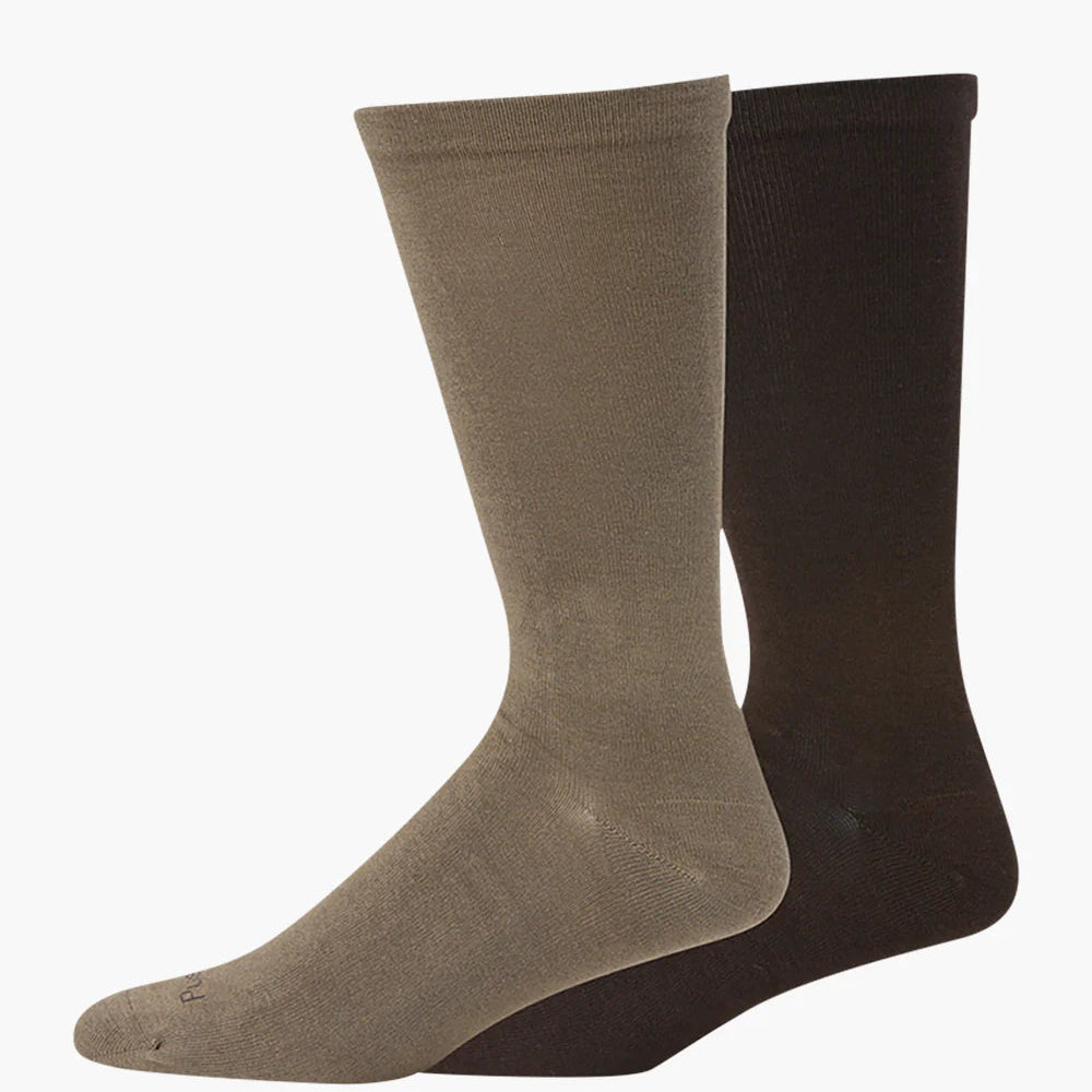 Pussyfoot Loose Top Health Socks – 2-Pack (Brown & Taupe)