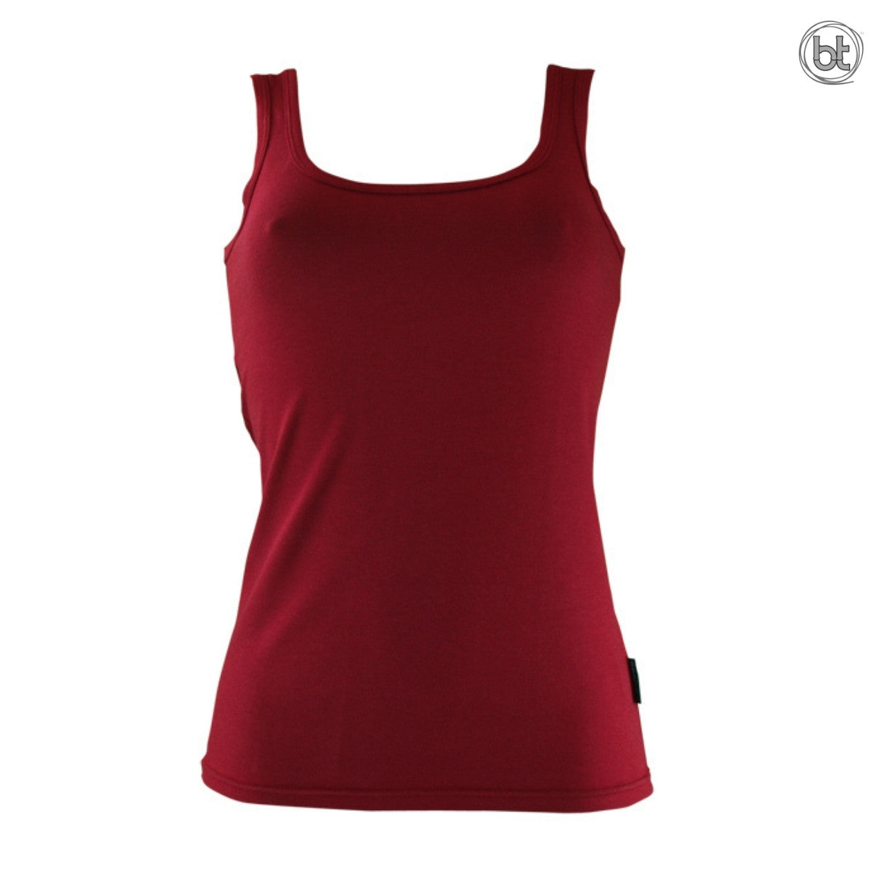 Bamboo Tight Fitting Singlets for Women - Burnt Red