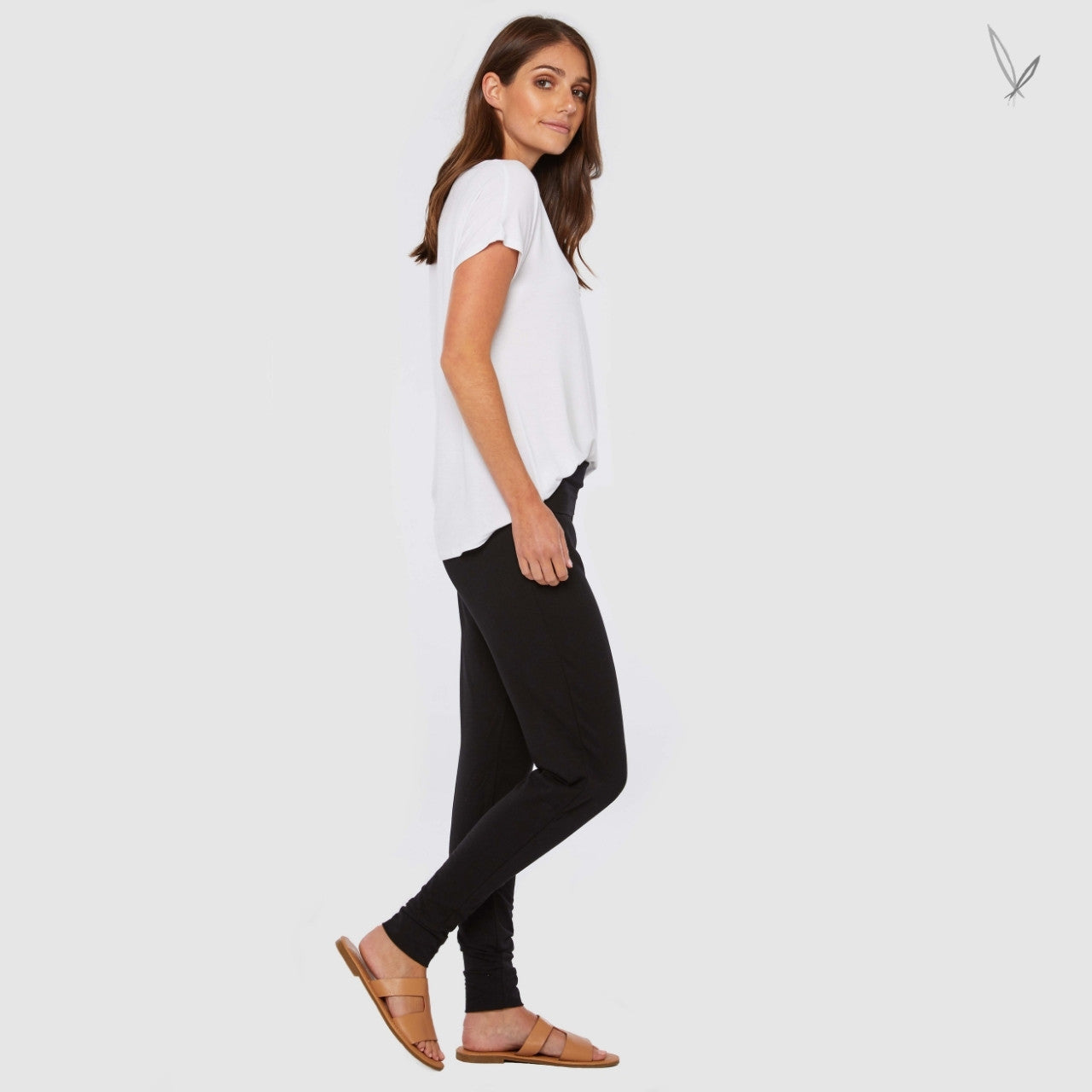 Bamboo Slouch Pants with Cuff - Black