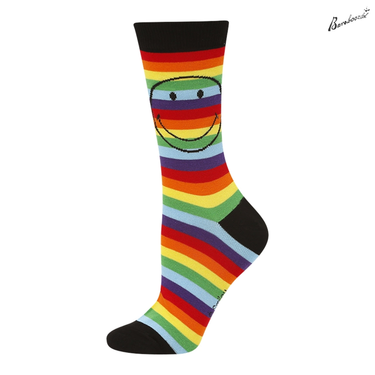 Bamboo Crew Sock - Smiley Rainbow