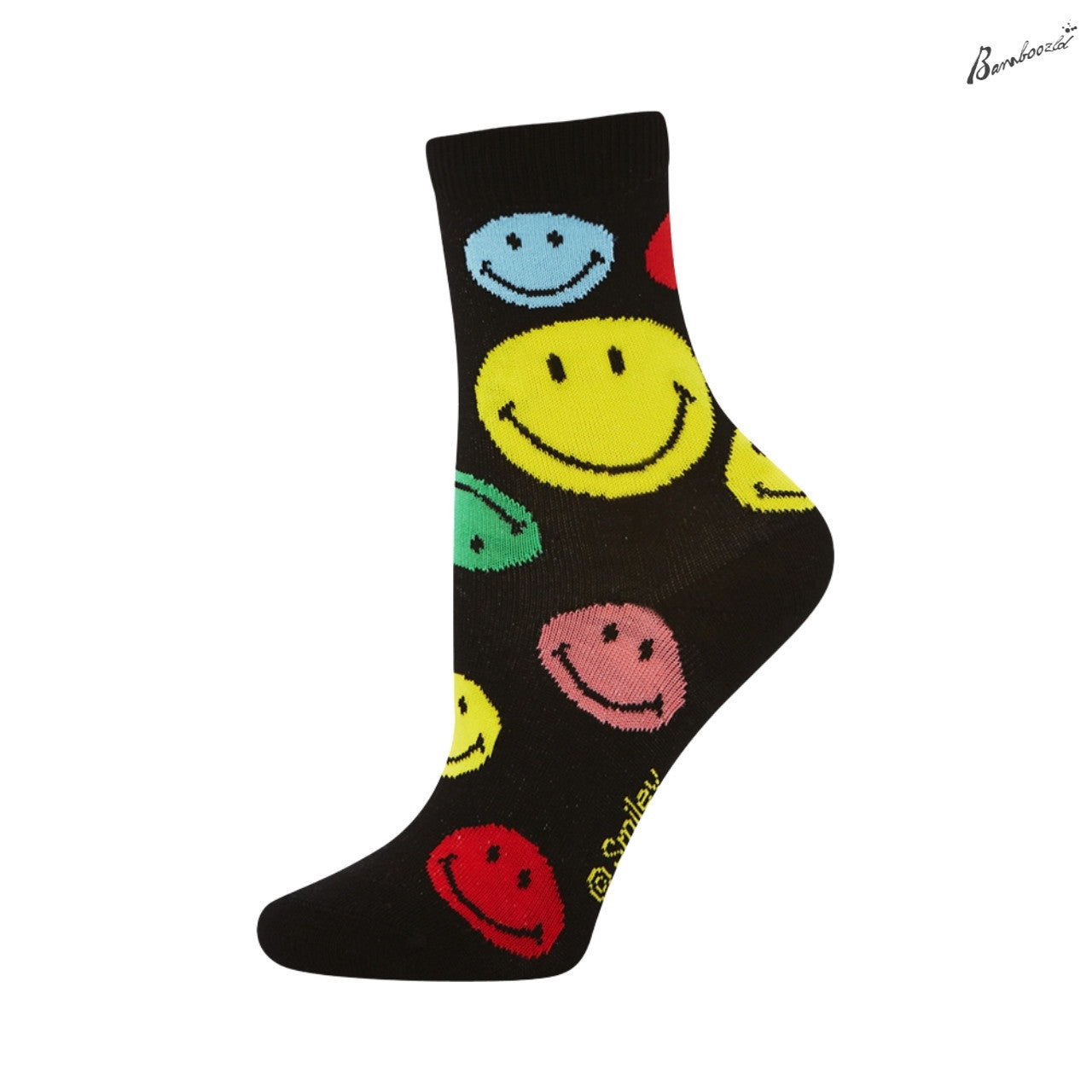 Kid’s "Bamboozld" Socks - Smiley Colours On Black