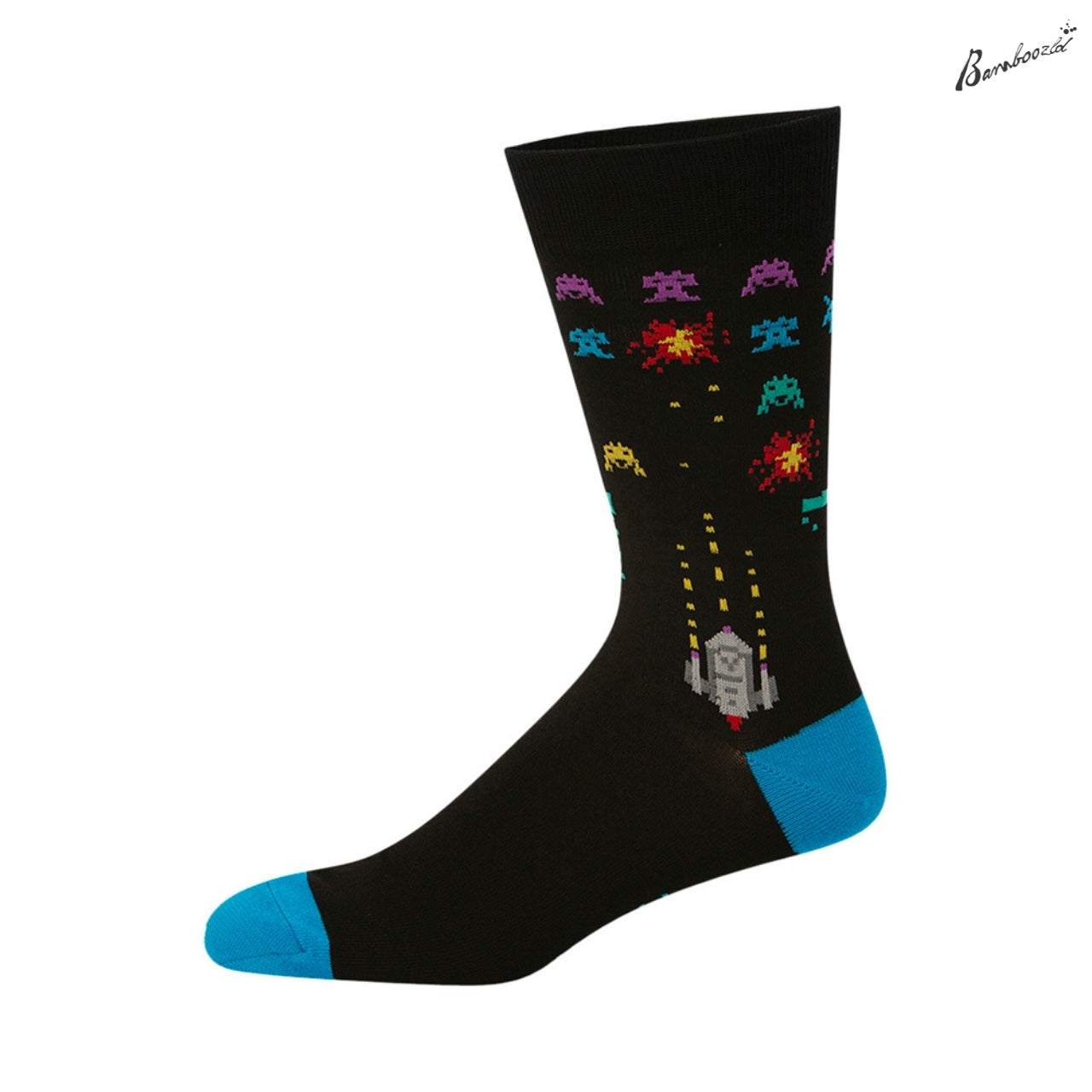Bamboo Crew Sock - Space Invaders