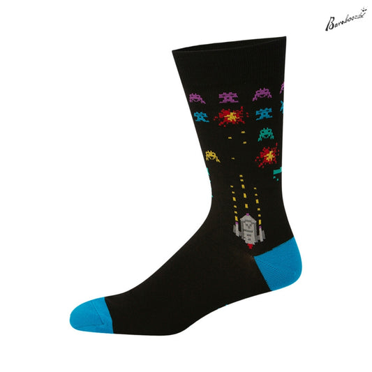 Bamboo Crew Sock - Space Invaders