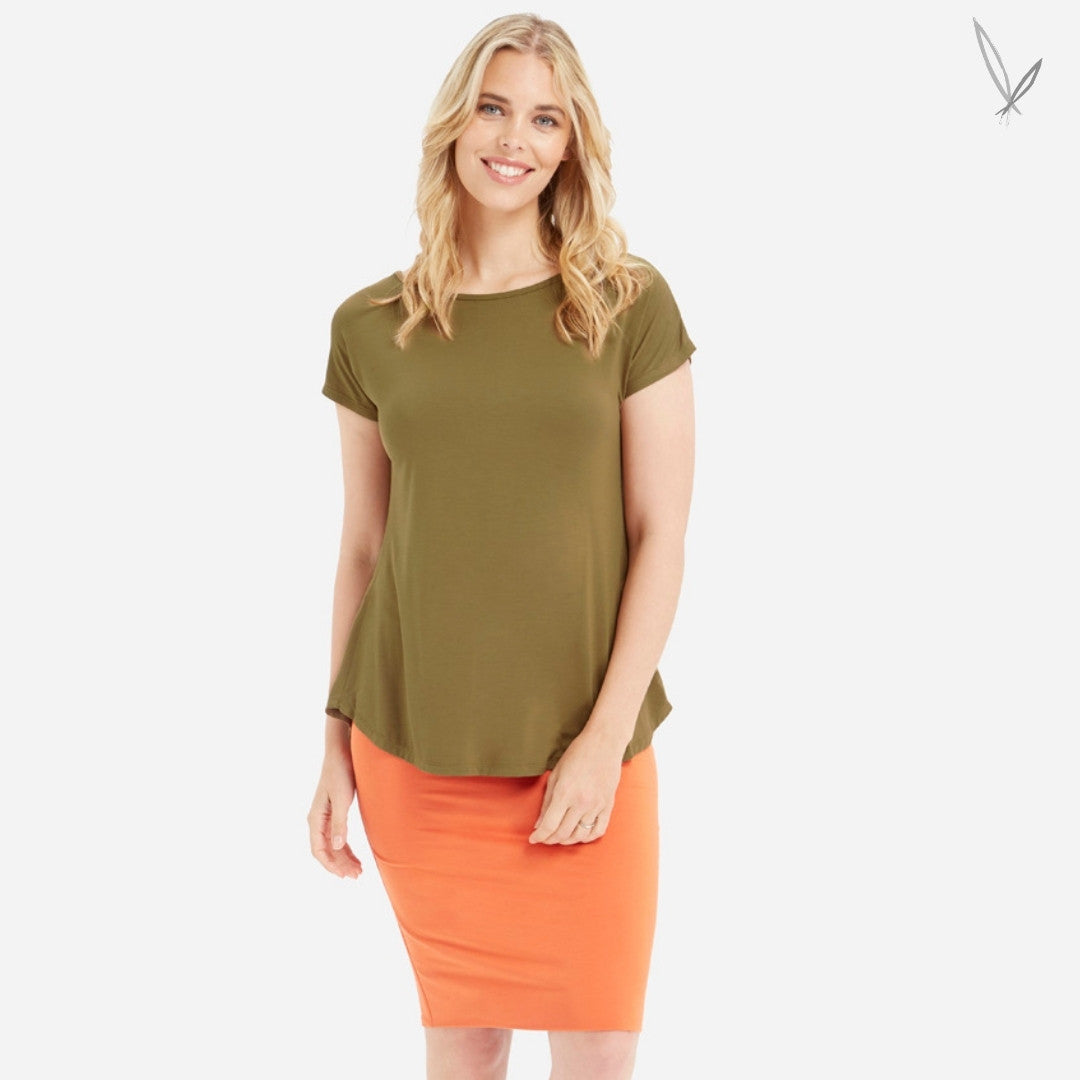 Women's Bamboo Double Layer Tube Skirt - Summer Orange