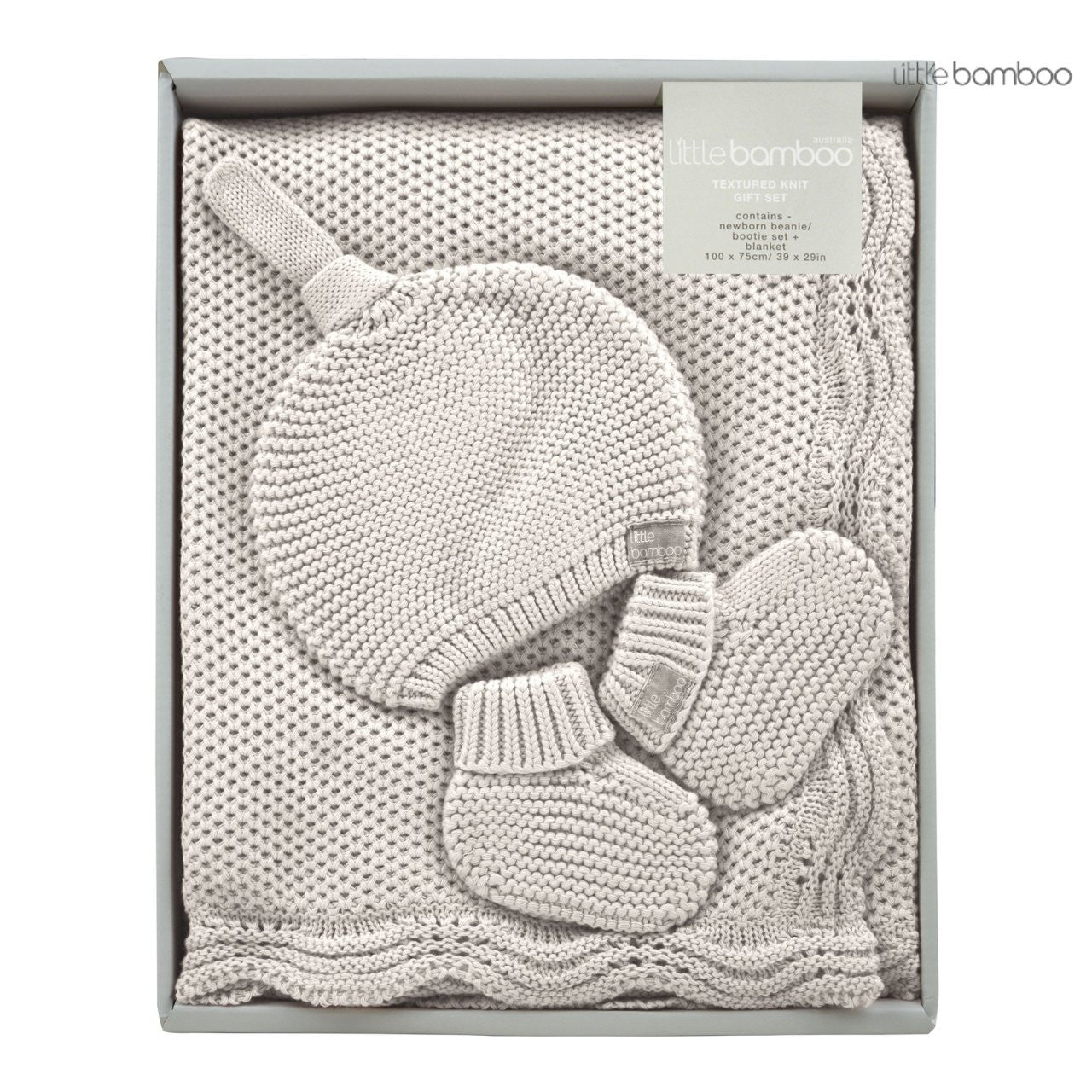 Little Bamboo Textured Knit Gift Set - Natural Oatmeal