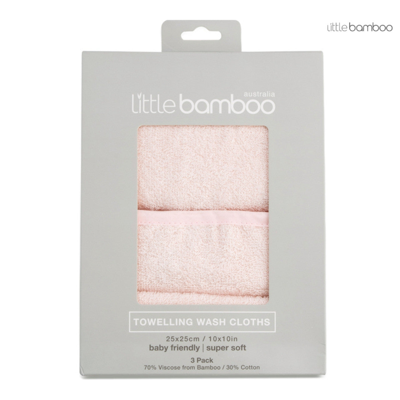 Little Bamboo Towelling Washers - Dusty Pink