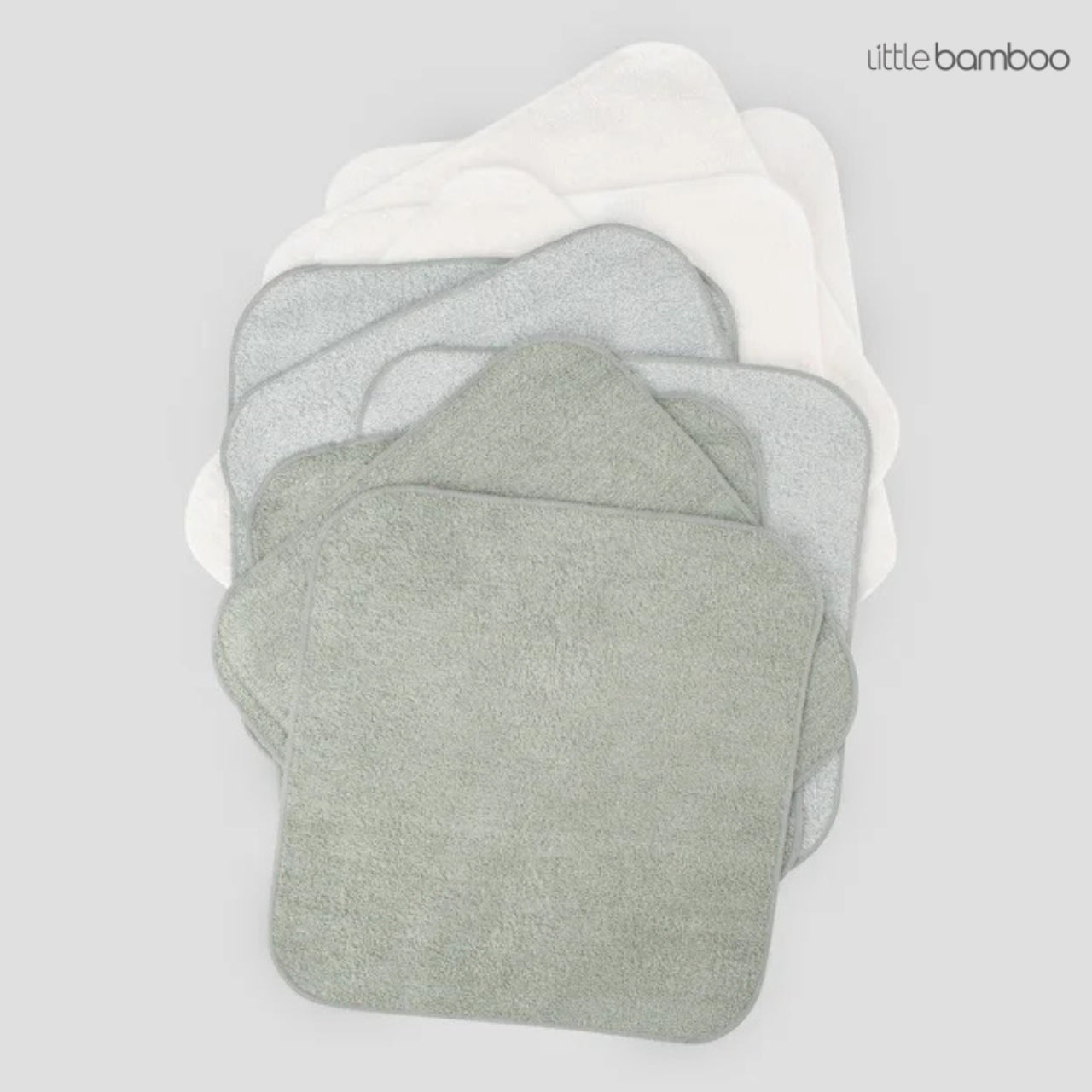 Little Bamboo Towelling Washers | 10-PACK