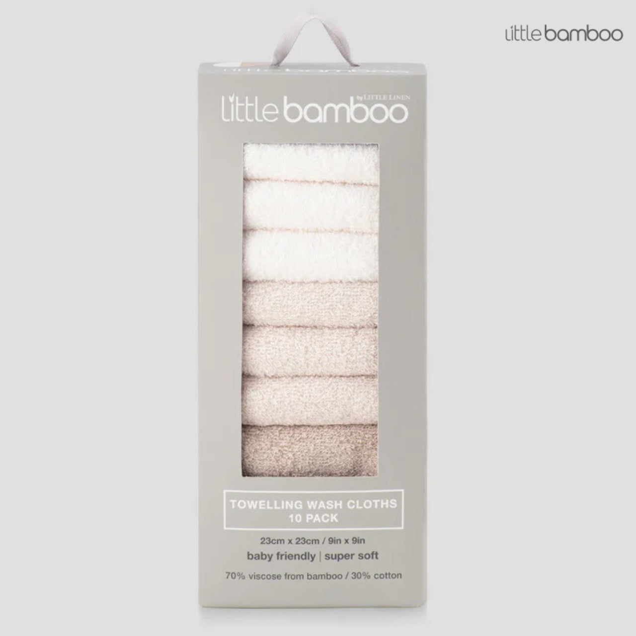 Little Bamboo Towelling Washers | 10-PACK