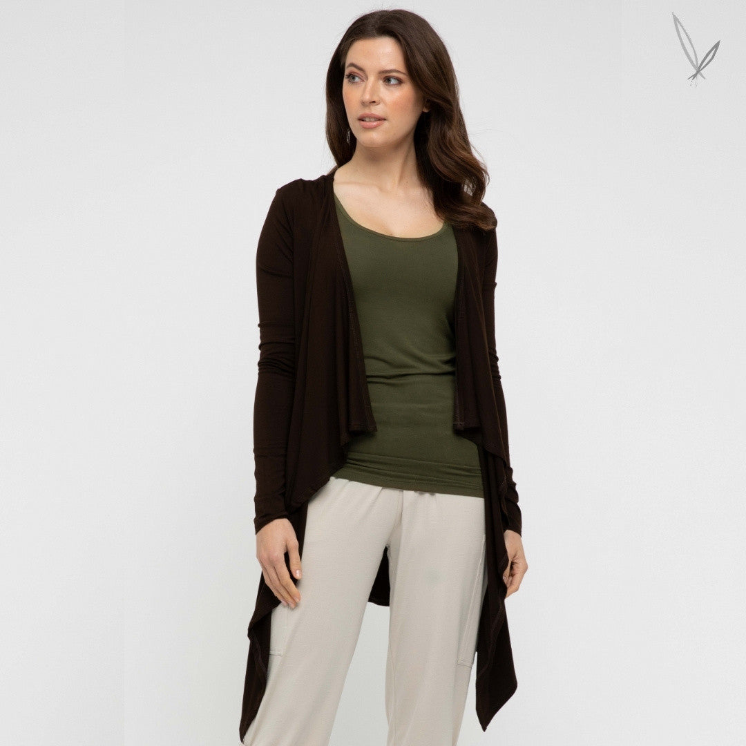 Waterfall Cardi - Chocolate