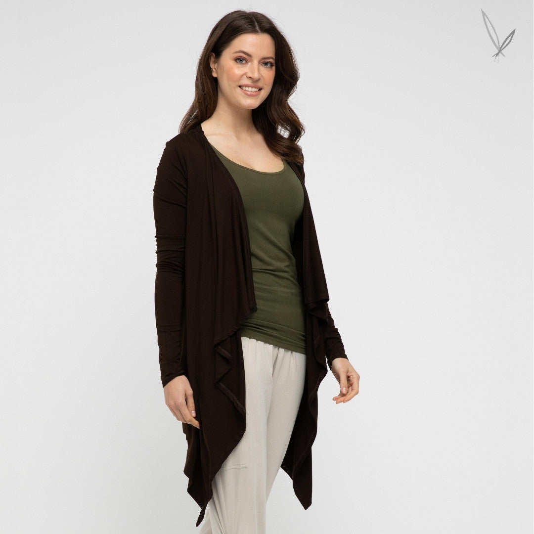 Waterfall Cardi - Chocolate
