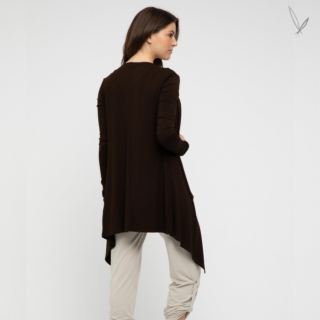 Waterfall Cardi - Chocolate